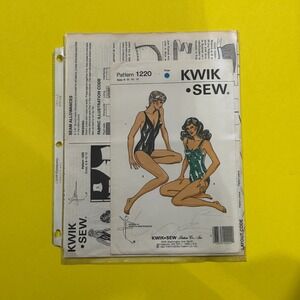Kwik Sew 1220 Misses' Swimsuit Sewing Pattern Vintage 1980s -  Size 6, 8, 10, 12